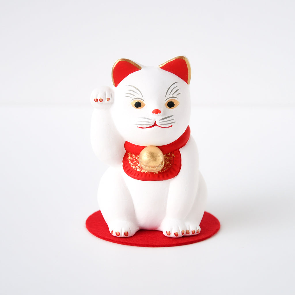 開運招福縁起物 福招き猫 白 / 島田耕園人形工房 – MOCAD ONLINE SHOP