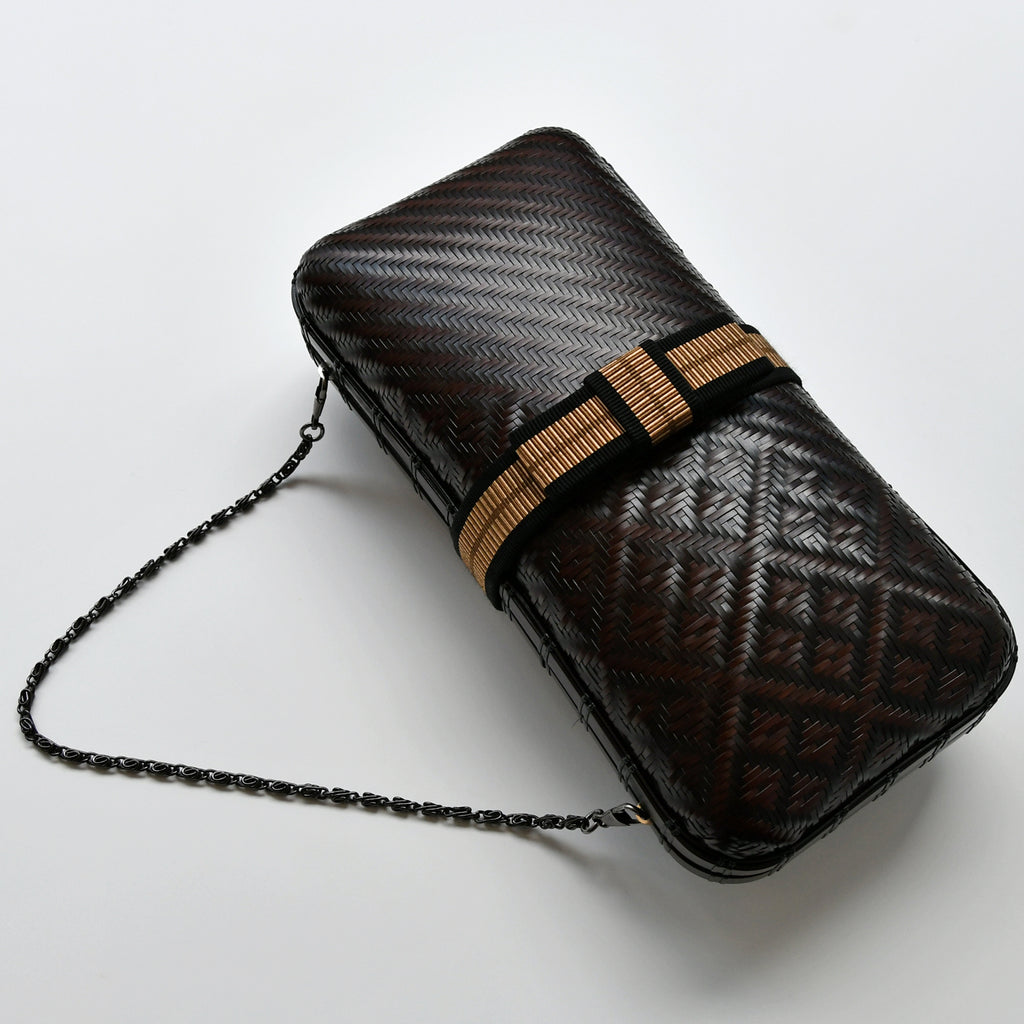 022：最高級ハンドバッグ　クラッチバック　黒珊瑚手作り工芸品　念珠バッグ