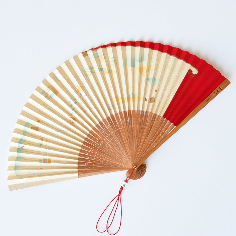 扇子 夏扇 「洛風扇」 京名所 赤 / no.0408-3 | 京都の伝統工芸品の