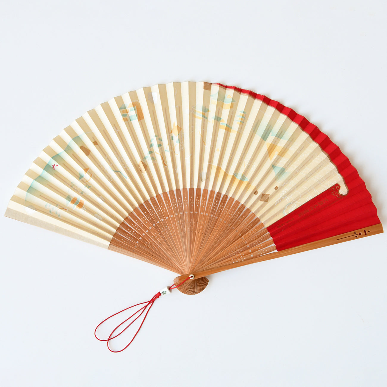 扇子 夏扇 「洛風扇」 京名所 赤 / no.0408-3 | 京都の伝統工芸品の