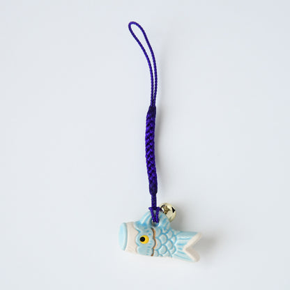 Kyoto pottery,charm , KOINOBORI(carp) / Tsuchida doll