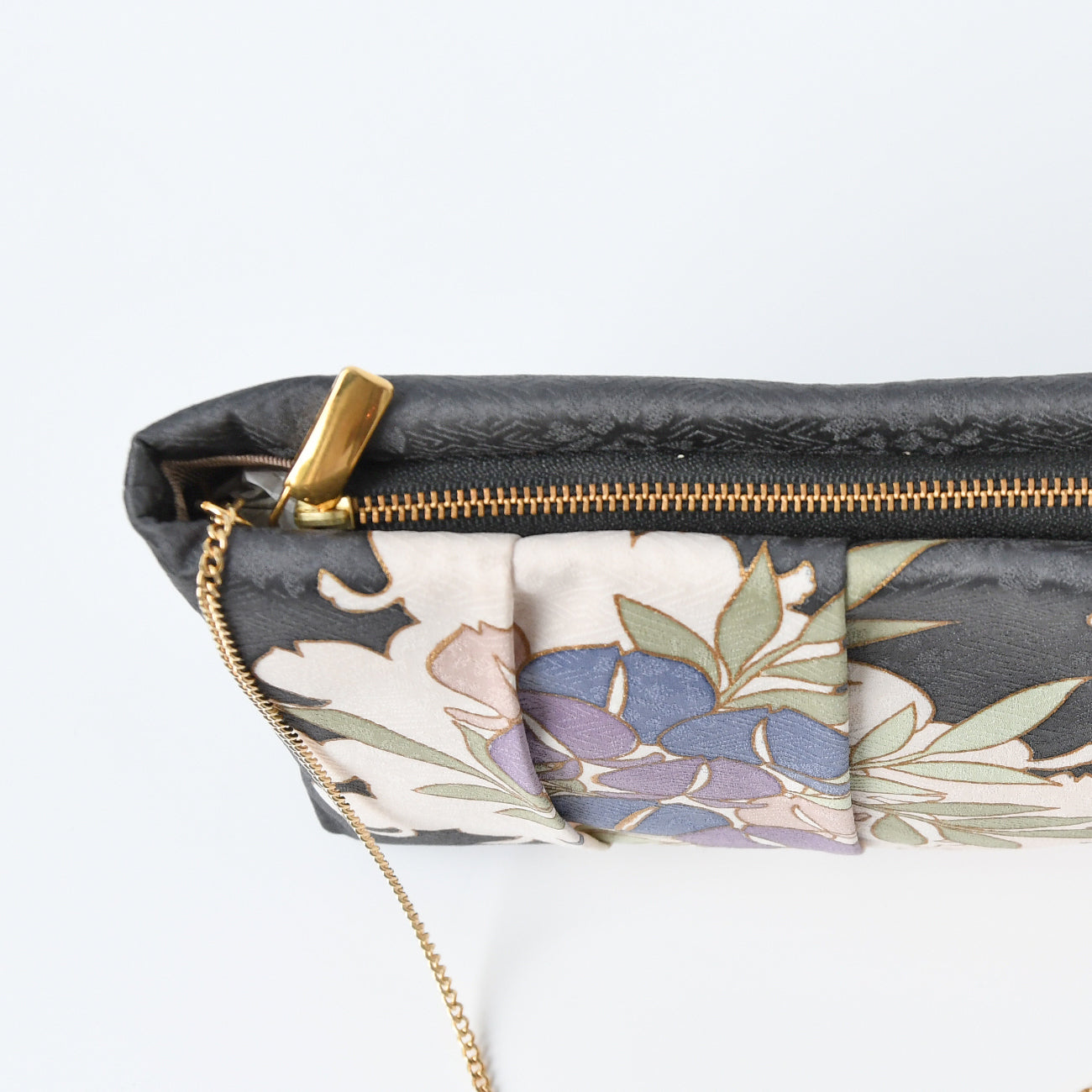 はなもっち　0916 tomihiro YUZEN CLUTCH BAG 昼夜藤・グレー / no.0916-c | 京都の伝統