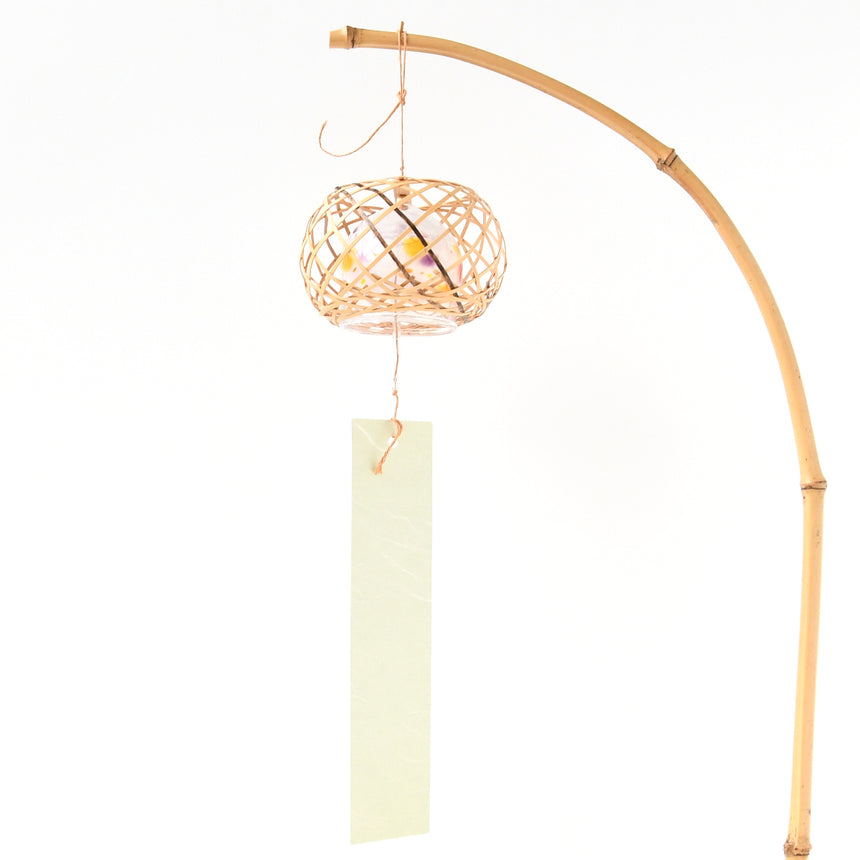 Bamboo + glass wind chime / no.1076-D