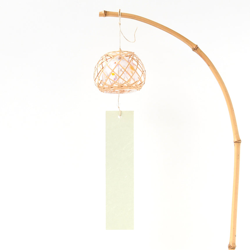 Bamboo + glass wind chime / no.1076-E