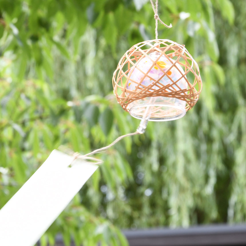 Bamboo + glass wind chime / no.1076-F