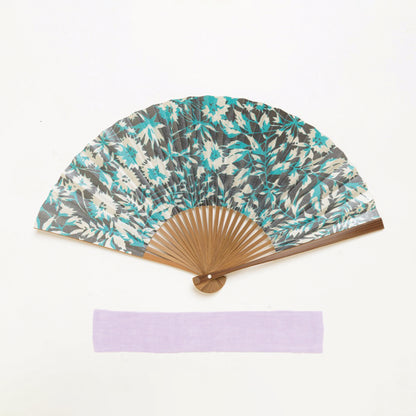 扇子 Botanicalflower Gray small