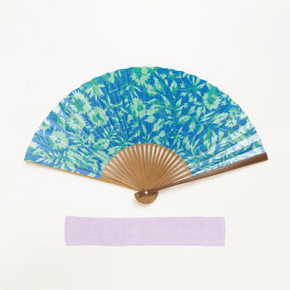 扇子 Botanicalflower Turquoise small