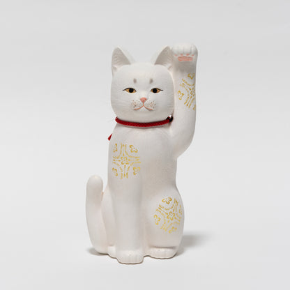 京陶人形　京雅 招き猫　白