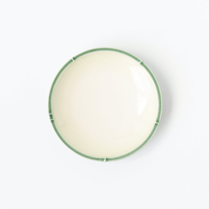 Takebushi green glaze coffee bowl plate / no.1375