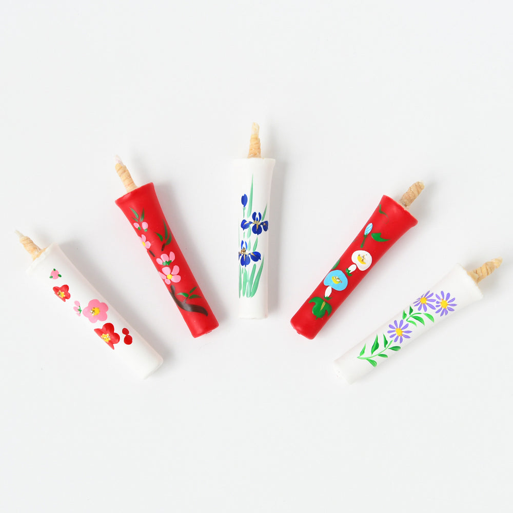 燭台付2匁5本入絵ろうそく（京乃五節句） | Kyoto Japanese