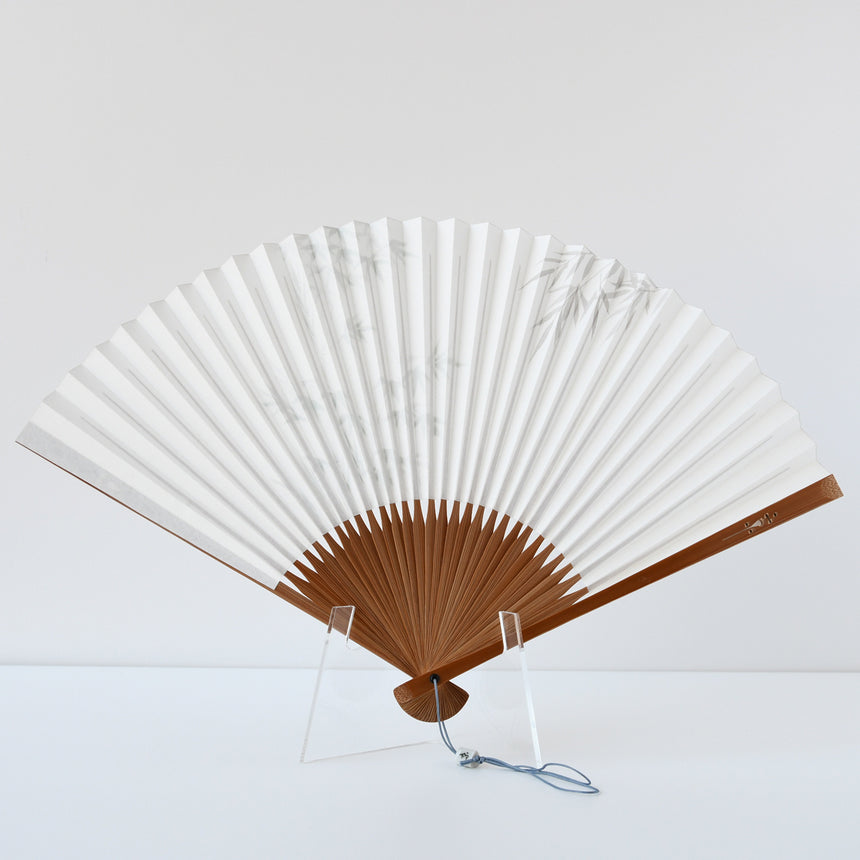 7 sun 5 minutes summer fan bamboo grove burnt soot bamboo with decorative ball / no.2070 