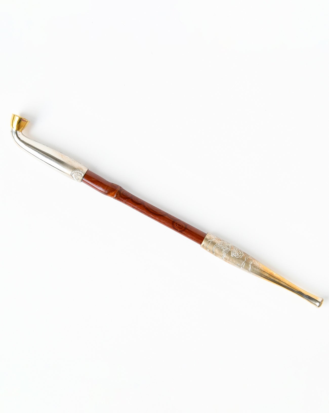 きせる 真鍮一次雲龍彫入洋銀石州 / no.2189 | 京都の伝統工芸品の通販