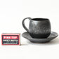Iron Glaze Dimpled Coffee Cup & Saucer / no.2204