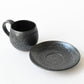 Iron Glaze Dimpled Coffee Cup & Saucer / no.2204
