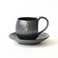 Iron Glaze Dimpled Coffee Cup & Saucer / no.2204