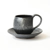 Iron Glaze Dimpled Coffee Cup & Saucer / no.2204