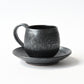 Iron Glaze Dimpled Coffee Cup & Saucer / no.2204