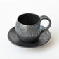 Iron Glaze Dimpled Coffee Cup & Saucer / no.2204