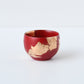 欅色摺り箔押し猪口 赤色