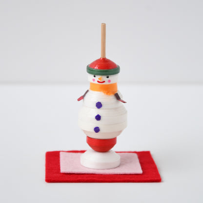 京こま スノーメン　赤い帽子