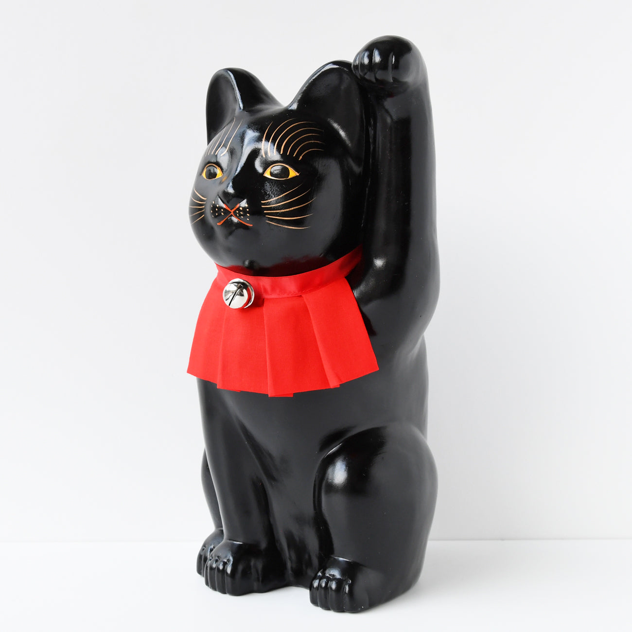 招き猫 左手 黒 一尺二寸 / 小田人形 | 京都の伝統工芸品の通販サイト