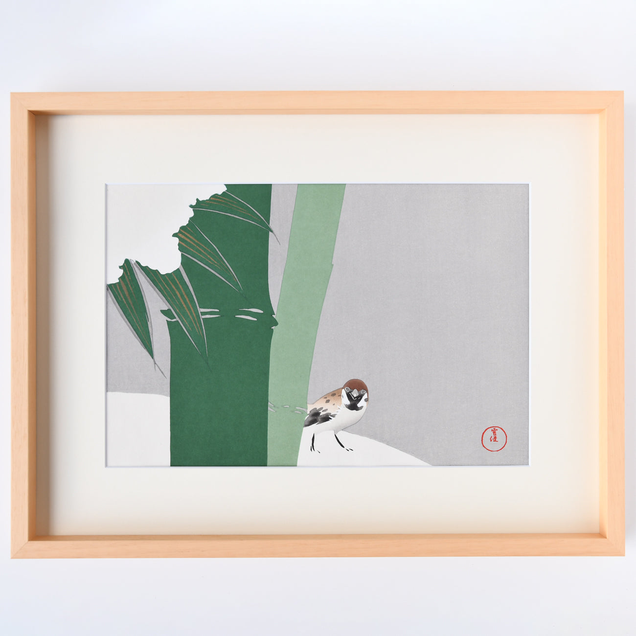 ご*ん様 「真作」笠松　三保子『花咲く尾根』木版画　額装　30/120　サイン有 木版画 神坂雪佳 雪中竹 額装入 | 京都の伝統工芸品の通販サイト