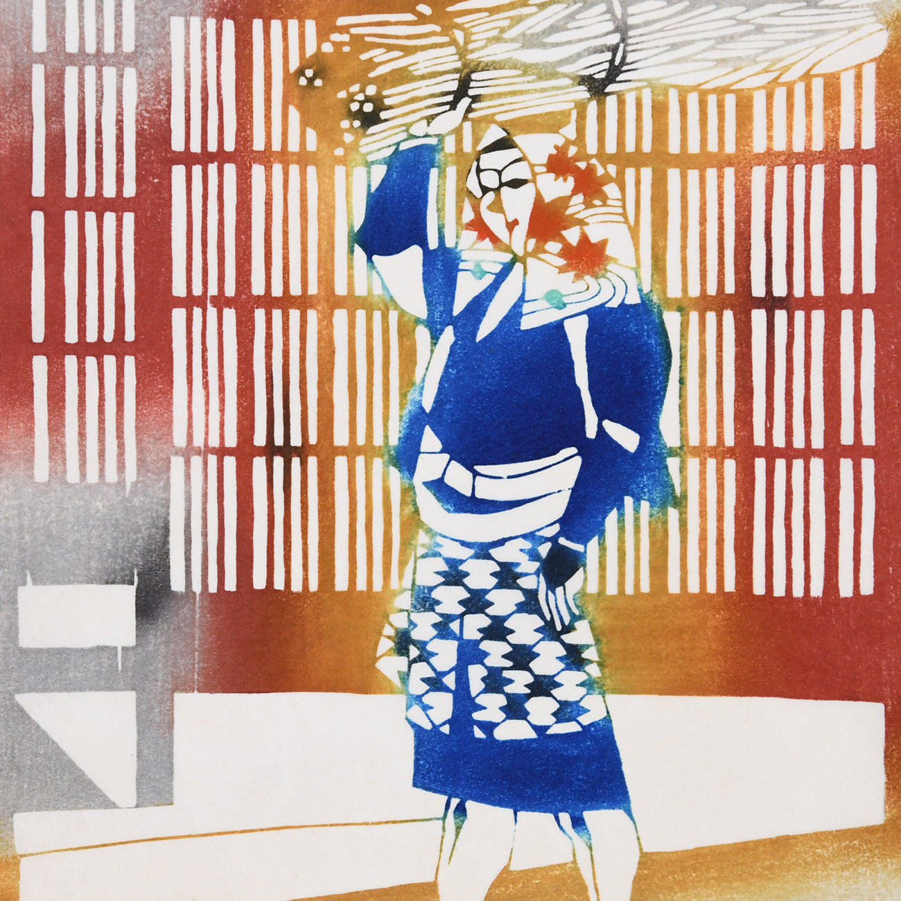 人間国宝 稲垣稔次郎 彩色型絵染 大原の冬 【公式通販】