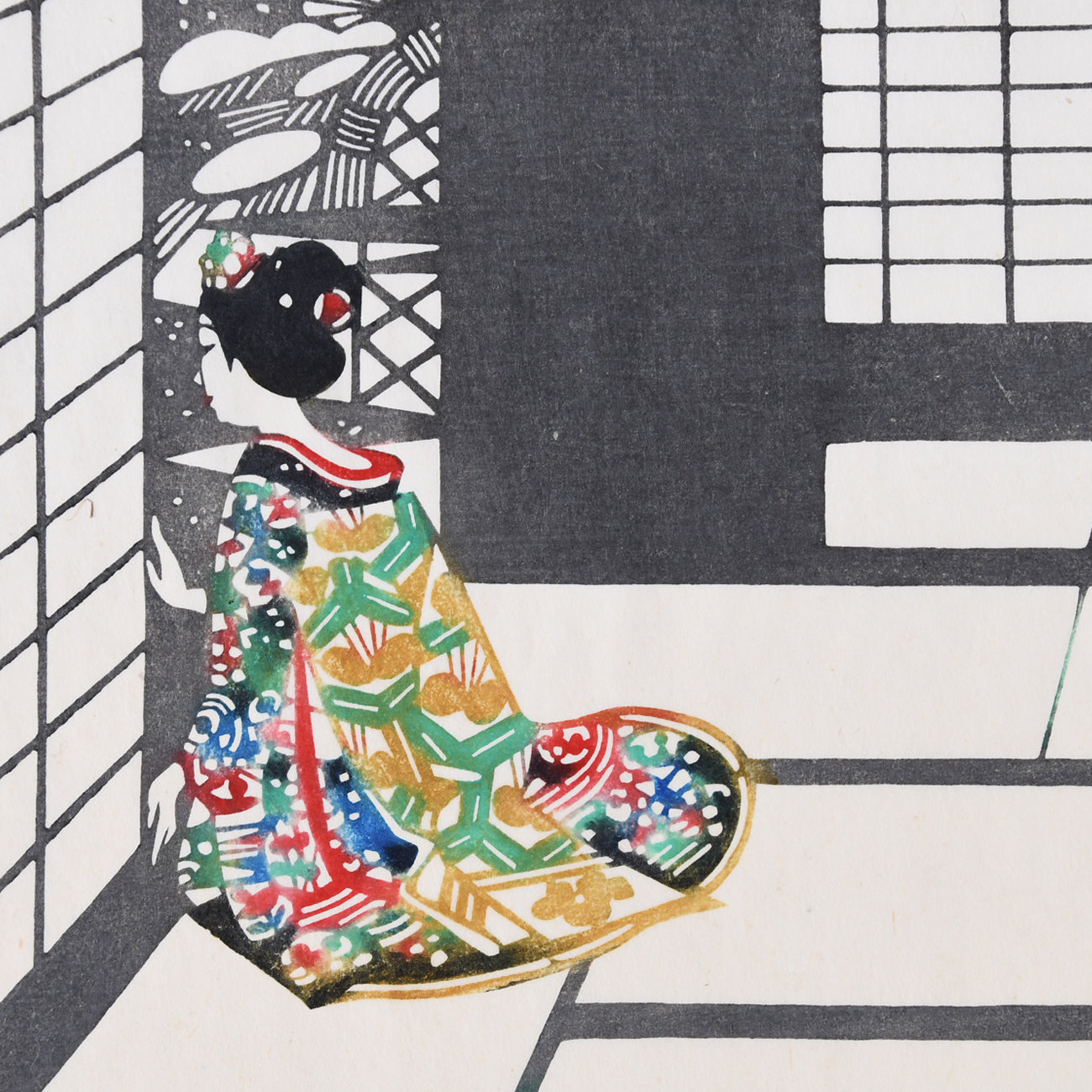 木版画 稲垣稔次郎 静夜 額装入 / no.2675 | 京都の伝統工芸品の通販
