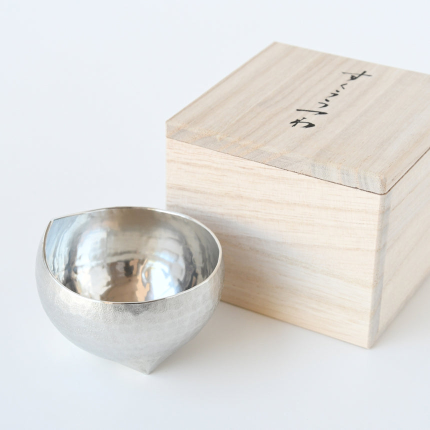 Tin scooping sake cup, small / medium