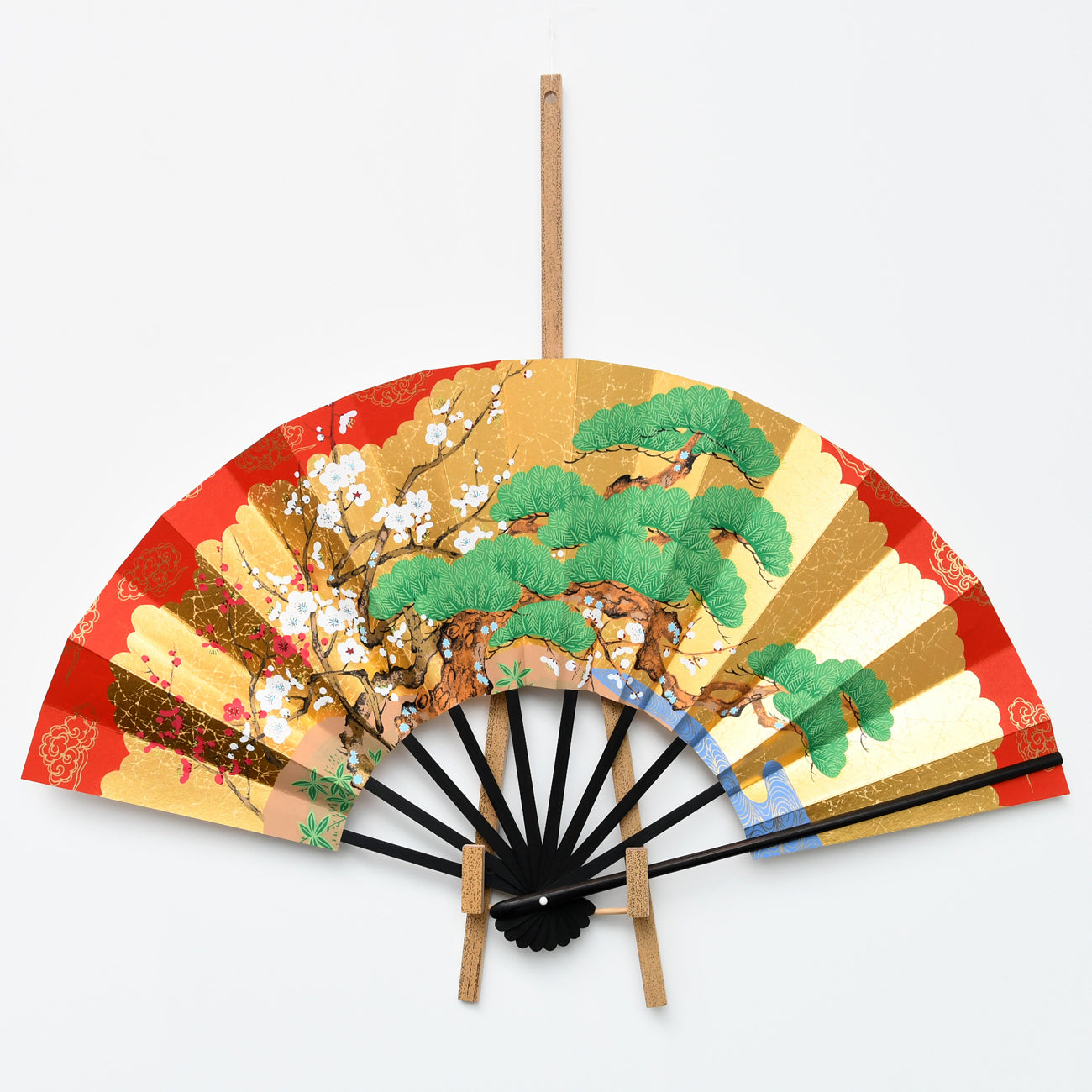 9寸飾り扇子 松竹梅 扇立台付き / no.0070 | 京都の伝統工芸品の通販