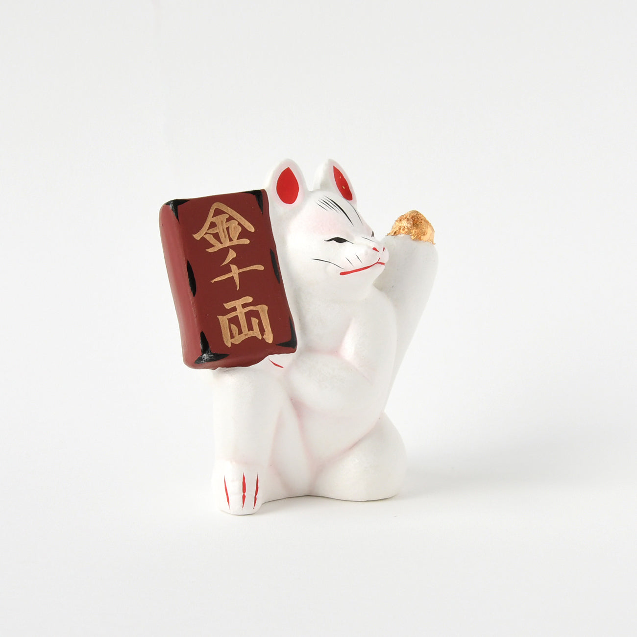 伏見人形　千両狐　白狐 伏見人形 千両狐（居）白 | 京都の伝統工芸品の通販サイト – MOCAD