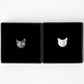 銀製ピンブローチ / 黒猫・銀猫