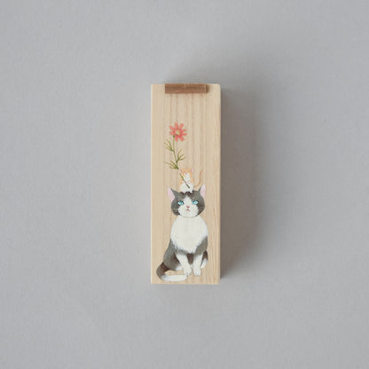 木製 スライドケース ねこ柄 16