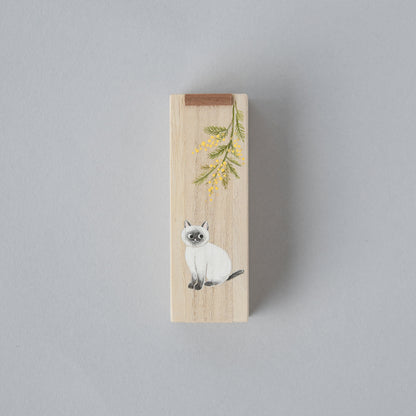 木製 スライドケース ねこ柄 20