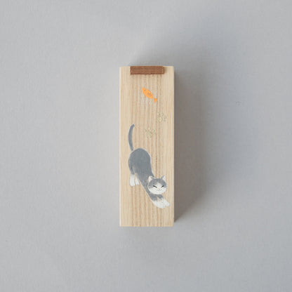 木製 スライドケース ねこ柄 28a