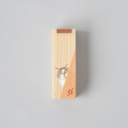 木製 スライドケース ねこ柄 8