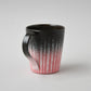 釉泥彩マグカップ 黒×赤