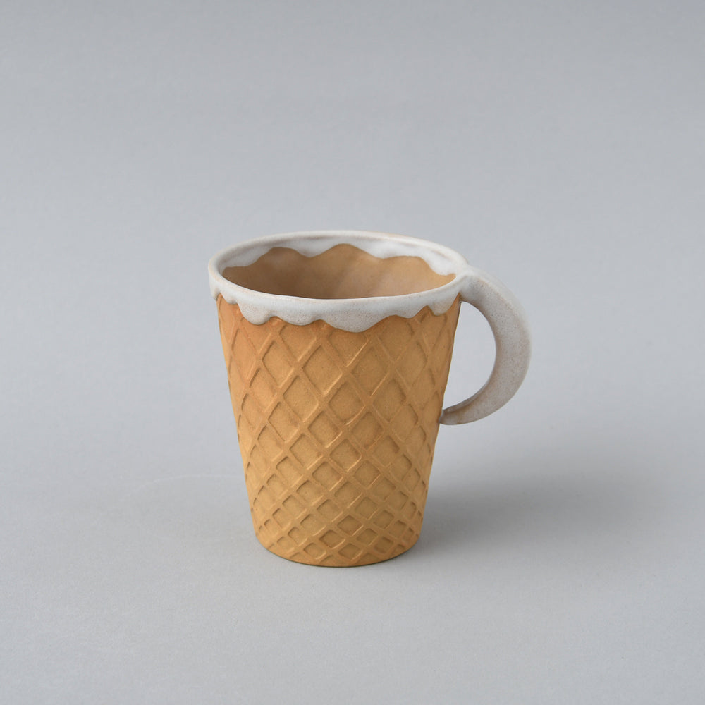 tama10 マグカップ クッキー お菓子の持ち手マグカップ チョコチップクッキーマグカップ ホワイト/空色 マグカップ