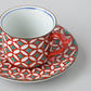 赤交趾七宝 カップ＆ソーサー
