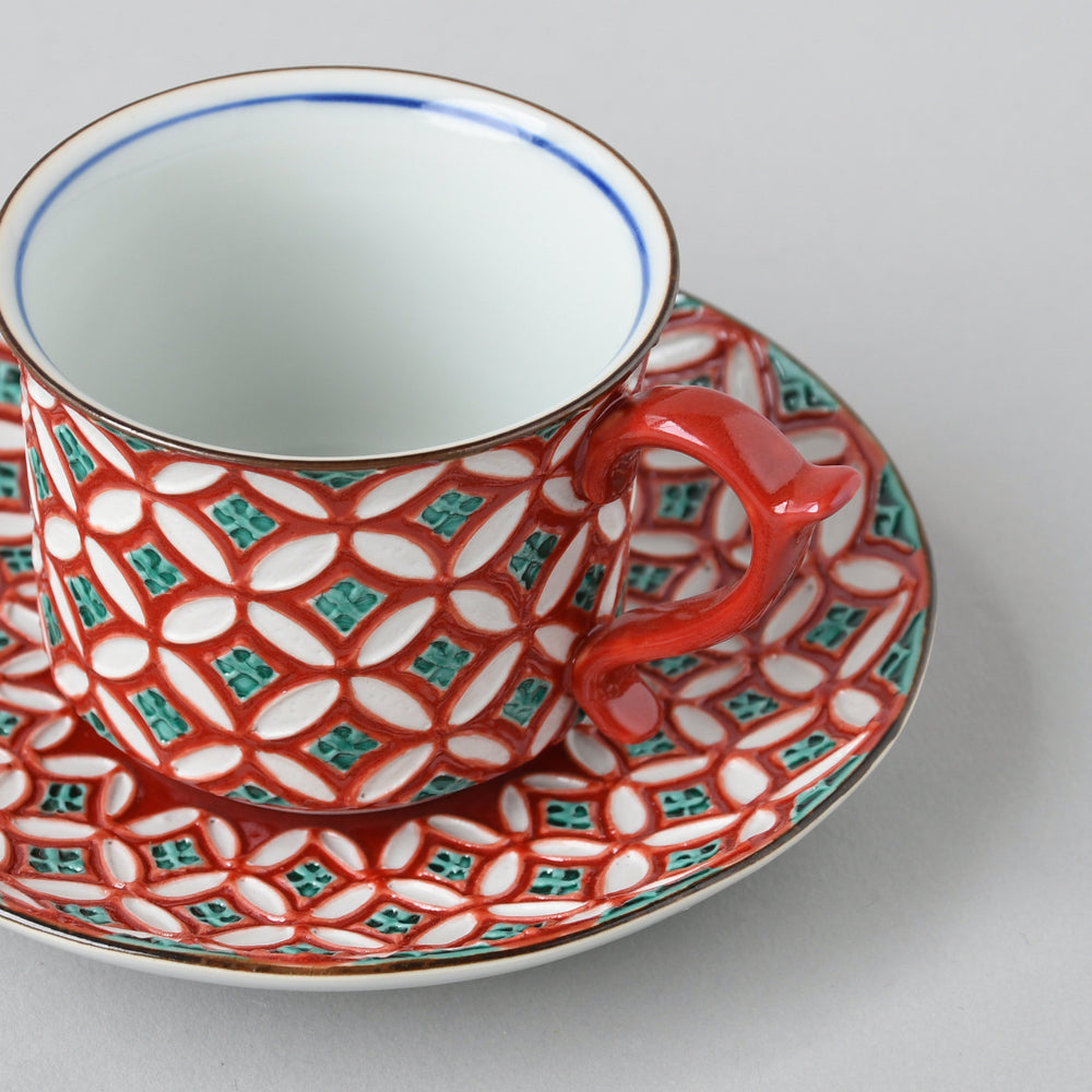 手彫りコーヒーカップ AND C CAPPUCCINO Cup&Saucer White/Black/Brown/Gray【瀬戸焼