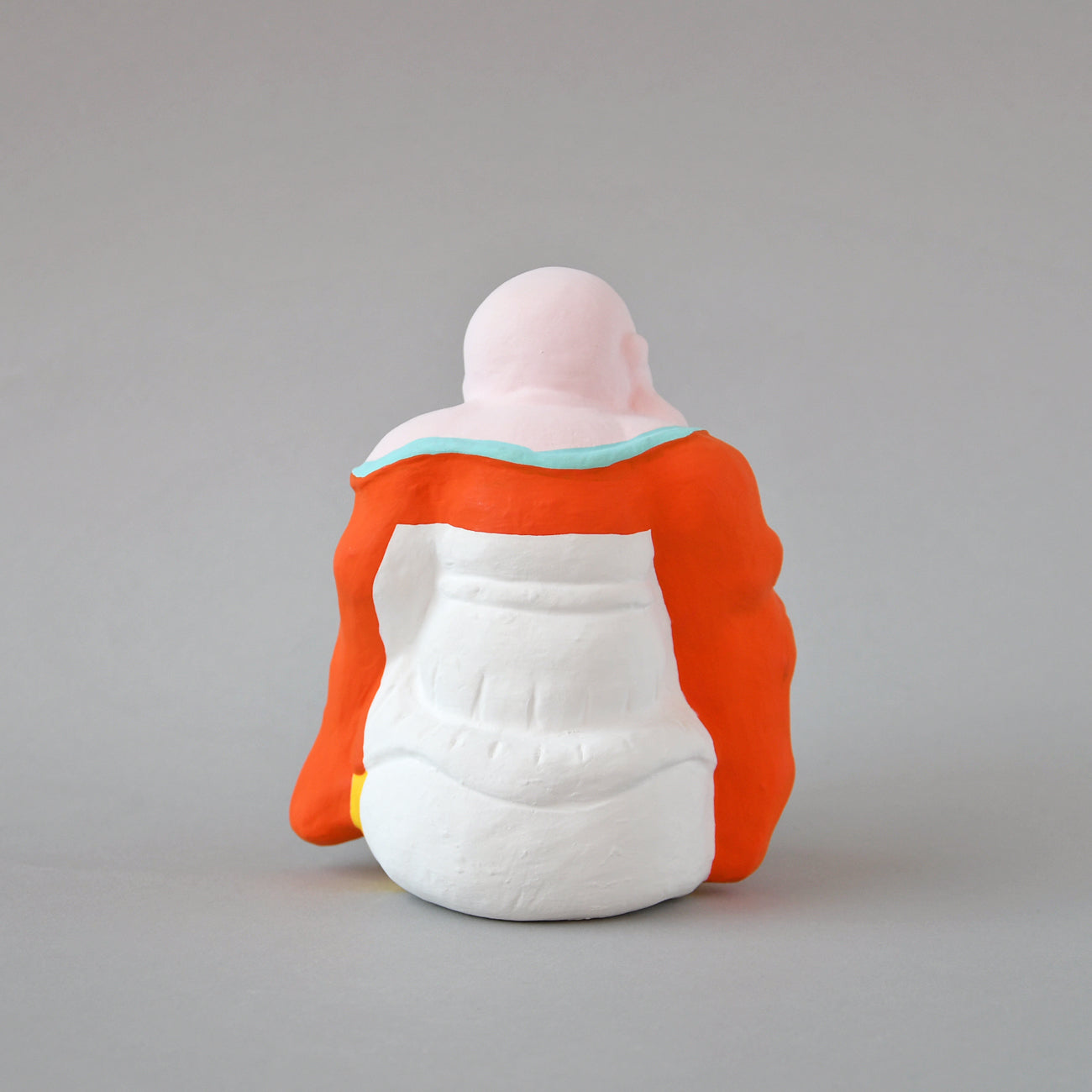 希少 江戸期 伏見人形 鵤幸右衛門 彩色布袋座像 銘【伏見 人形や