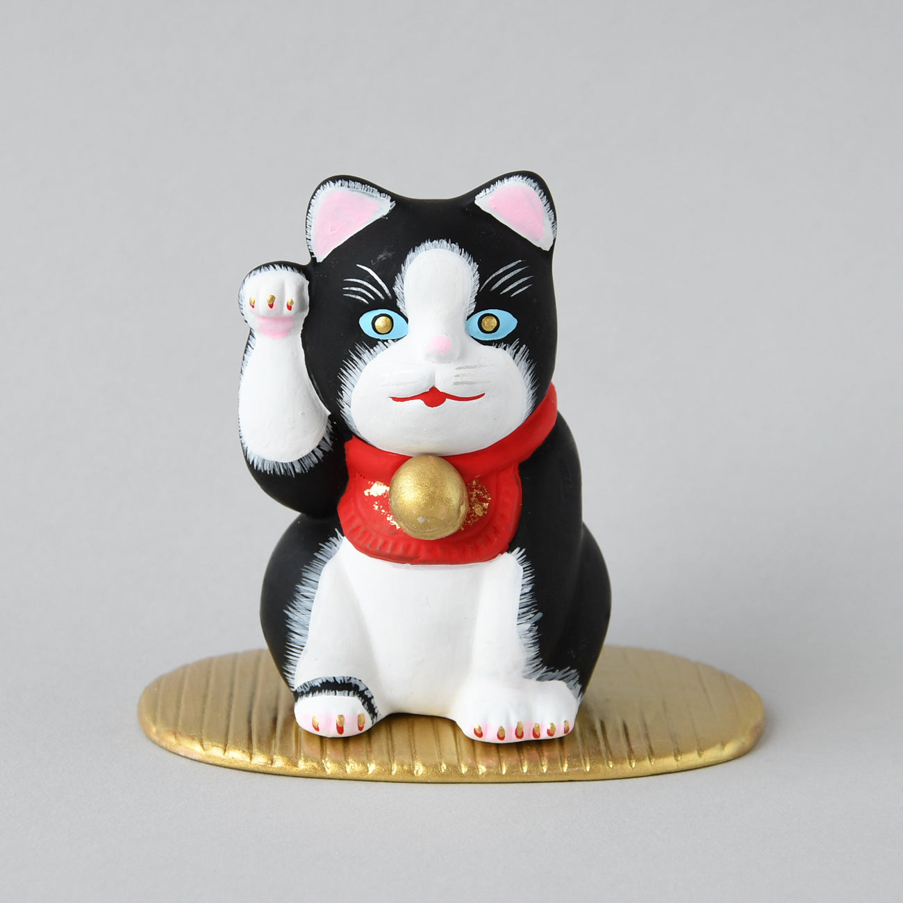 福招き猫 ハチワレ 島田耕園人形工房 / no.3436 | 京都の伝統工芸品の