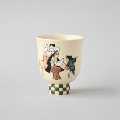 洛中洛外図の気になる人々シリーズフリーカップ 陶器 A