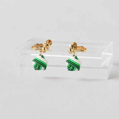 Mizuhiki Kasane Green Earrings