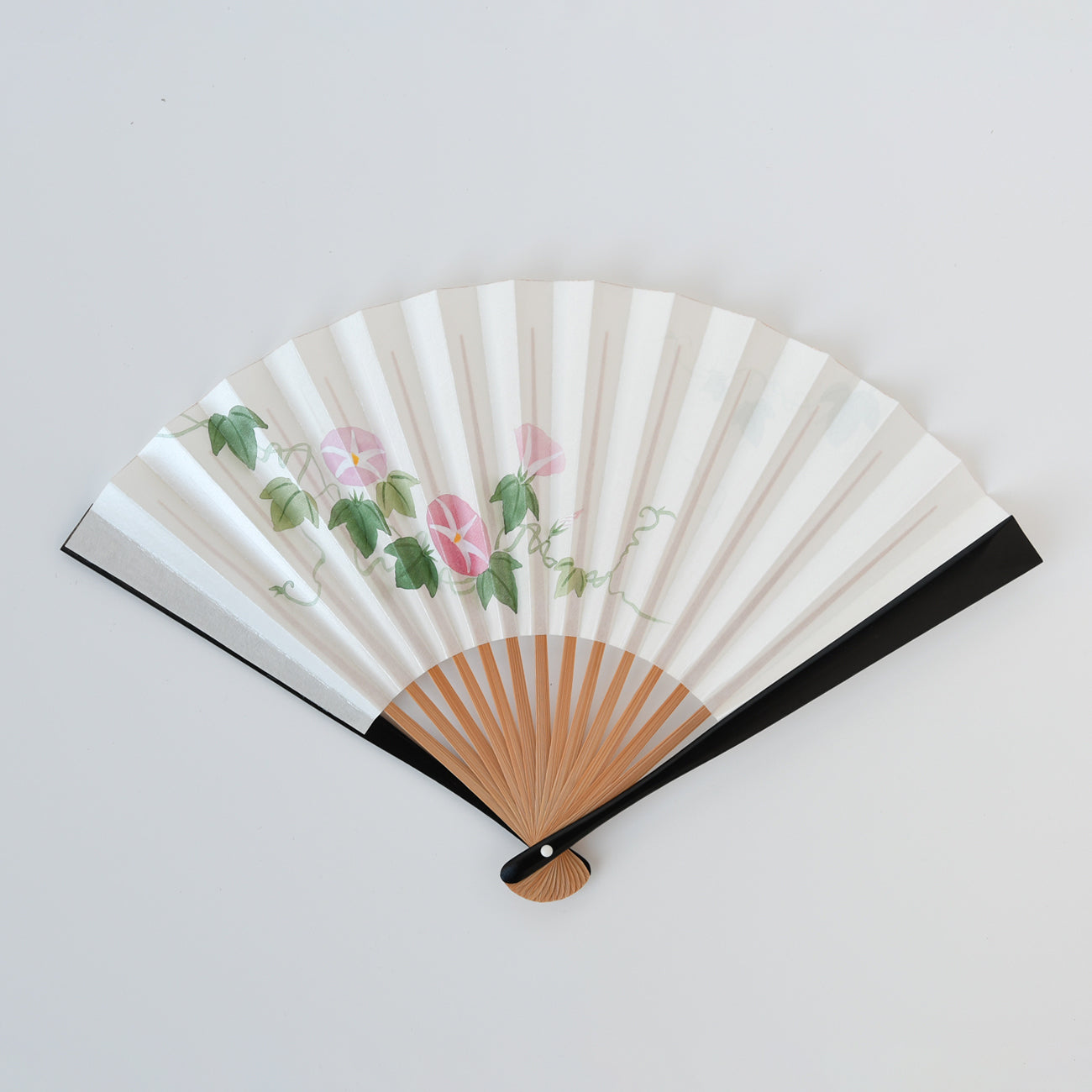 扇子 6寸5分 和装扇 朝顔（黒塗）/ no.3513 | 京都の伝統工芸品の通販