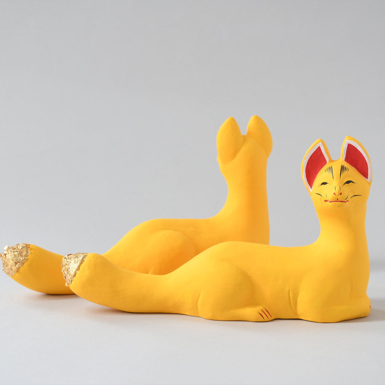 伏見人形 寝狐（一対）/ no.3565 | 京都の伝統工芸品の通販サイト