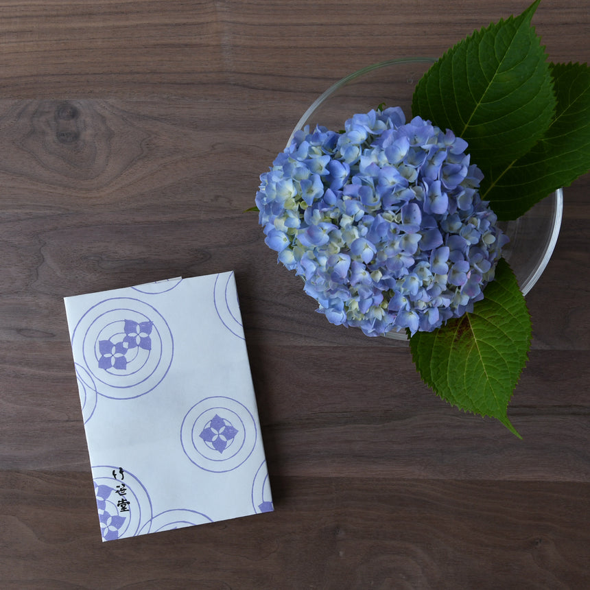 木版摺りブックカバー紫陽花