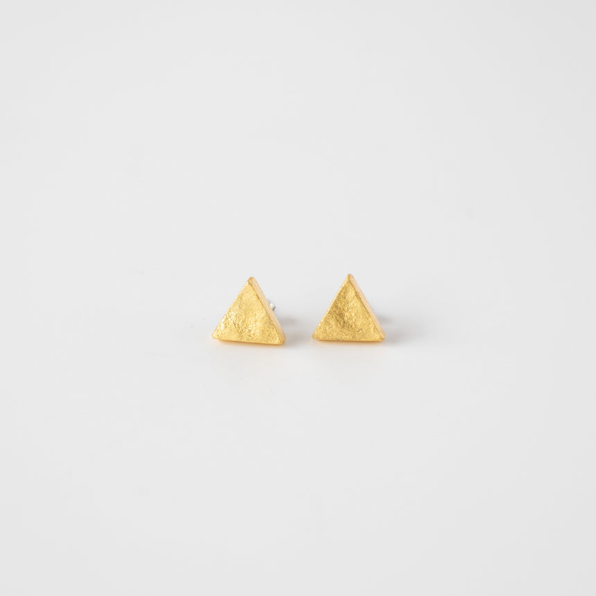 Bamboo pierced earrings triangle, circle