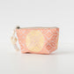 三角ポーチ/ 淡紅梅色 小葵地文 に 臥蝶丸