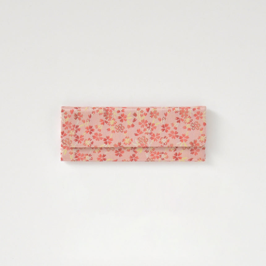 西陣織正絹４寸ときぐし用ケース（桜/ピンク）